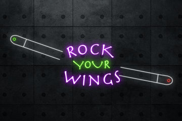 50" Animated "Rock Your Wings" Neon Sign