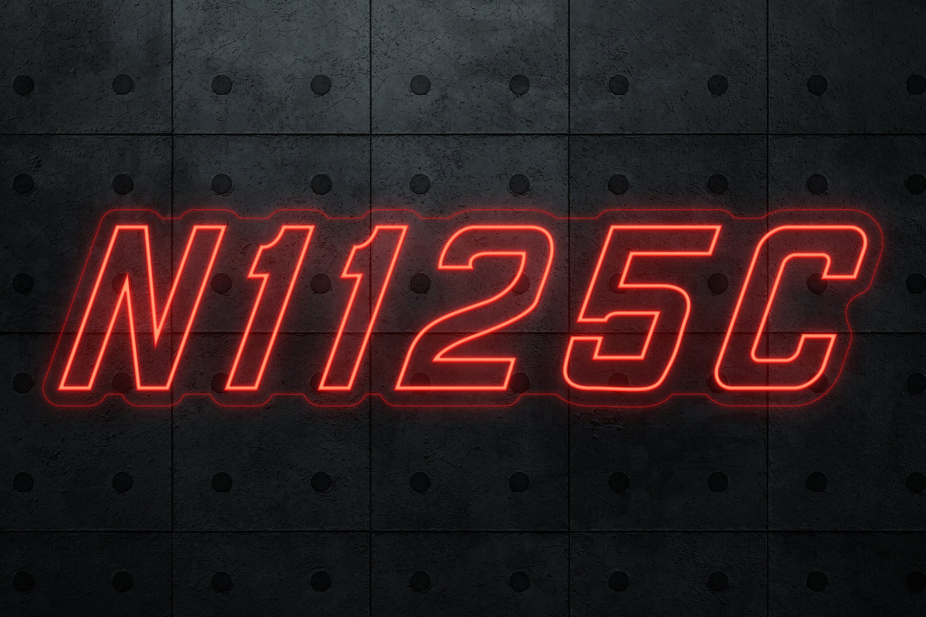 Customizable Neon Tail Number Sign